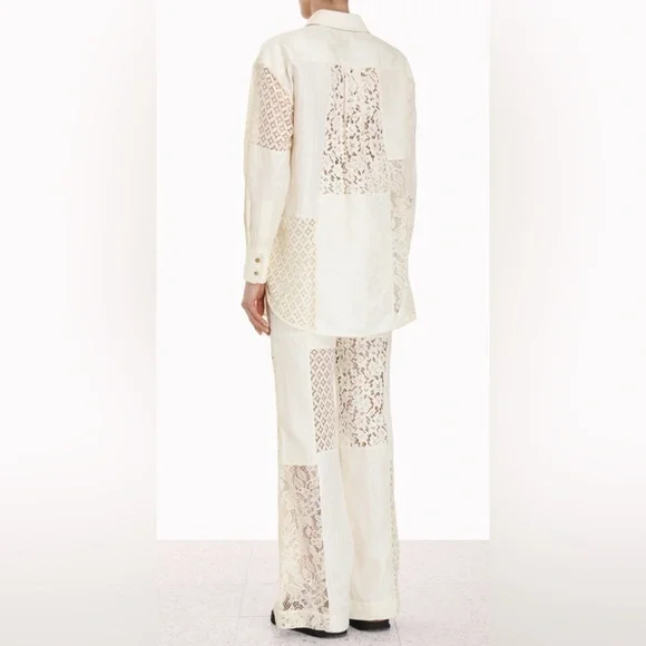 NWT $695 Zimmerman LUMINOSITY PATCH LACE PANT SIZE: AU 2, US 6-8
COLOUR: CREAM - Picture 9 of 14